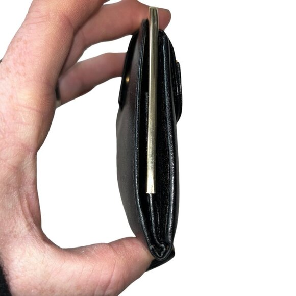 Gucci Italy Vintage 1960s  Black leather coin purse wallet SPECTACULAR red green - Picture 7 of 10